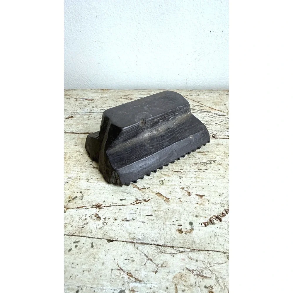 Vintage India Hand Carved Wooden Block Stamp Floral Border Textile Print Tool